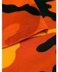 T-shirt girocollo mimetica arancione di Valentino