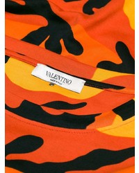 T-shirt girocollo mimetica arancione di Valentino