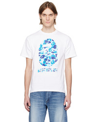 T-shirt girocollo mimetica azzurra di BAPE