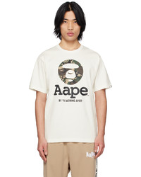 T-shirt girocollo mimetica beige di AAPE BY A BATHING APE