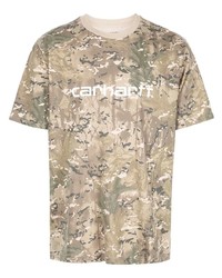 T-shirt girocollo mimetica beige di Carhartt WIP