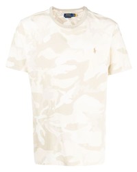 T-shirt girocollo mimetica beige di Polo Ralph Lauren