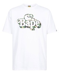 T-shirt girocollo mimetica bianca di A Bathing Ape