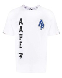 T-shirt girocollo mimetica bianca di AAPE BY A BATHING APE