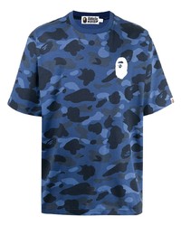 T-shirt girocollo mimetica blu scuro di A Bathing Ape