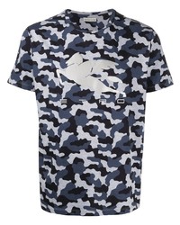 T-shirt girocollo mimetica blu scuro di Etro