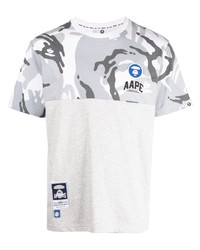 T-shirt girocollo mimetica grigia di AAPE BY A BATHING APE