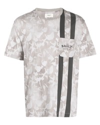 T-shirt girocollo mimetica grigia di Bally