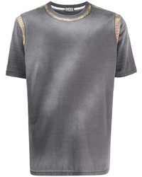 T-shirt girocollo mimetica grigia di Diesel