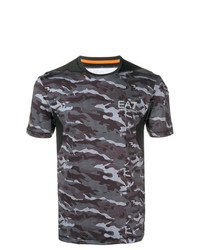T-shirt girocollo mimetica grigia di Ea7 Emporio Armani