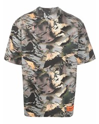 T-shirt girocollo mimetica grigia di Heron Preston