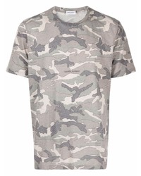 T-shirt girocollo mimetica grigia di Saint Laurent