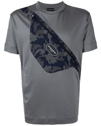 T-shirt girocollo mimetica grigio scuro di Emporio Armani