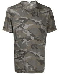 T-shirt girocollo mimetica grigio scuro di James Perse