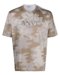 T-shirt girocollo mimetica grigio scuro di Lanvin