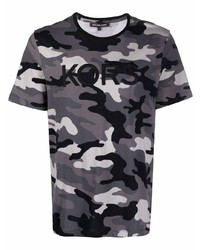 T-shirt girocollo mimetica grigio scuro di Michael Kors