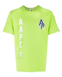 T-shirt girocollo mimetica lime di AAPE BY A BATHING APE