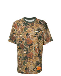 T-shirt girocollo mimetica marrone chiaro di Heron Preston