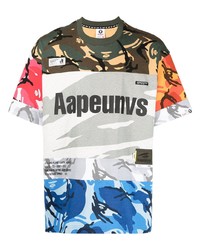 T-shirt girocollo mimetica multicolore di AAPE BY A BATHING APE