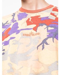 T-shirt girocollo mimetica multicolore di Stone Island