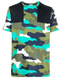 T-shirt girocollo mimetica multicolore di Moncler