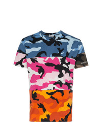 T-shirt girocollo mimetica multicolore di Valentino