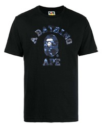 T-shirt girocollo mimetica nera di A Bathing Ape