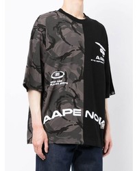 T-shirt girocollo mimetica nera di AAPE BY A BATHING APE