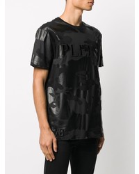 T-shirt girocollo mimetica nera di Philipp Plein