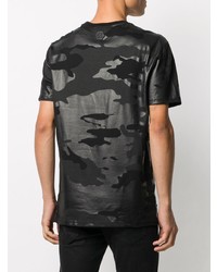 T-shirt girocollo mimetica nera di Philipp Plein