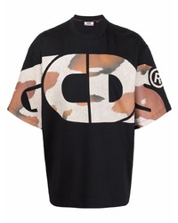 T-shirt girocollo mimetica nera di Gcds