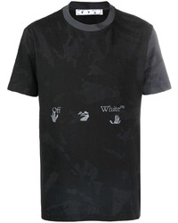 T-shirt girocollo mimetica nera di Off-White