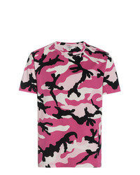T-shirt girocollo mimetica rosa
