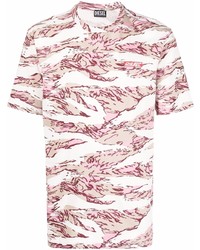 T-shirt girocollo mimetica rosa di Diesel