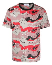 T-shirt girocollo mimetica rosa di Stone Island