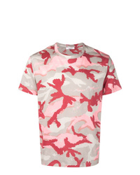 T-shirt girocollo mimetica rosa di Valentino
