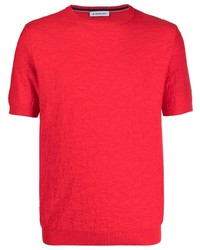 T-shirt girocollo mimetica rossa di Manuel Ritz