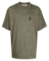 T-shirt girocollo mimetica verde oliva di A Bathing Ape
