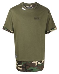 T-shirt girocollo mimetica verde oliva di Izzue