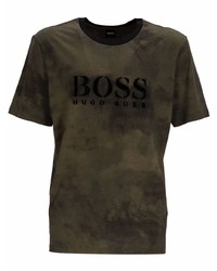 T-shirt girocollo mimetica verde scuro di BOSS HUGO BOSS