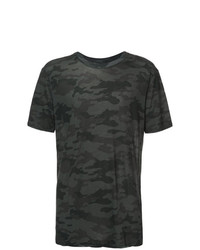 T-shirt girocollo mimetica verde scuro di Unravel Project
