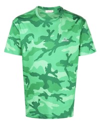 T-shirt girocollo mimetica verde di Valentino