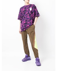 T-shirt girocollo mimetica viola melanzana di A Bathing Ape