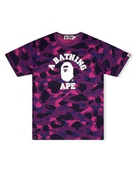T-shirt girocollo mimetica viola di A Bathing Ape