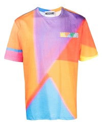 T-shirt girocollo multicolore di Moschino
