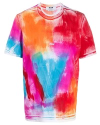 T-shirt girocollo multicolore di MSGM
