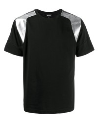 T-shirt girocollo nera e argento di Just Cavalli