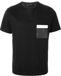 T-shirt girocollo nera e bianca di Les Hommes