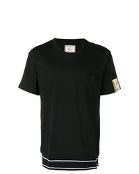 T-shirt girocollo nera e bianca di Maison Mihara Yasuhiro