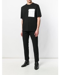 T-shirt girocollo nera e bianca di Helmut Lang